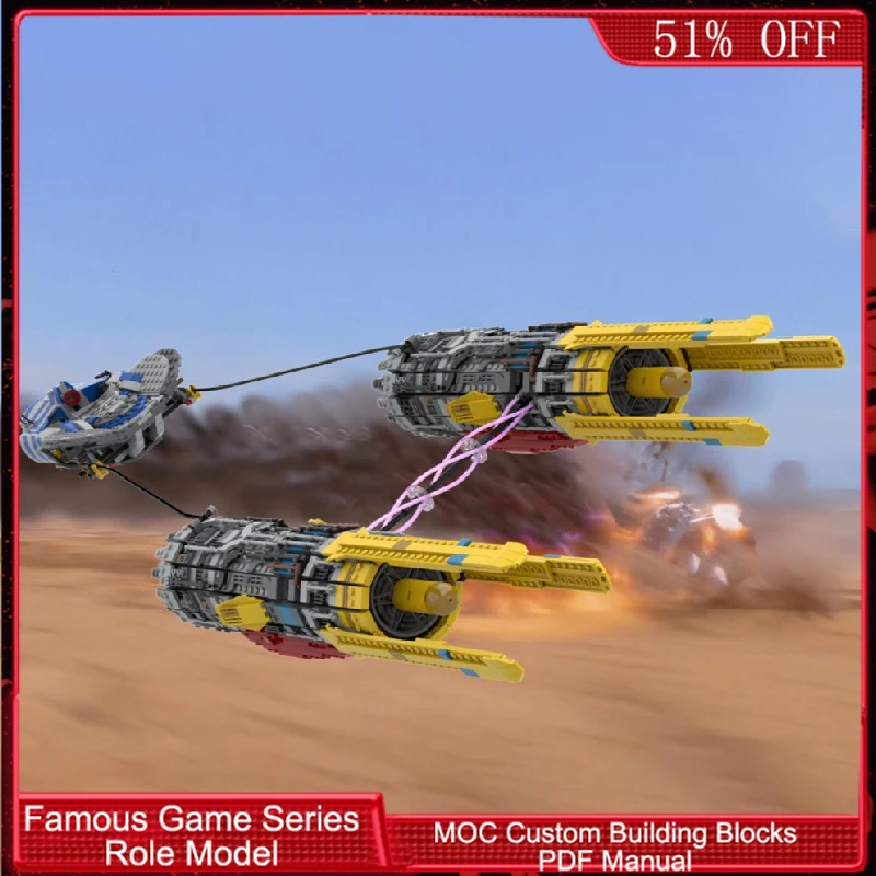 

2115 деталей Technology Nova Rider Podracer Cold Start MOC, модульный конструктор, популярная игрушка для мальчиков, подарок на праздник, DIY