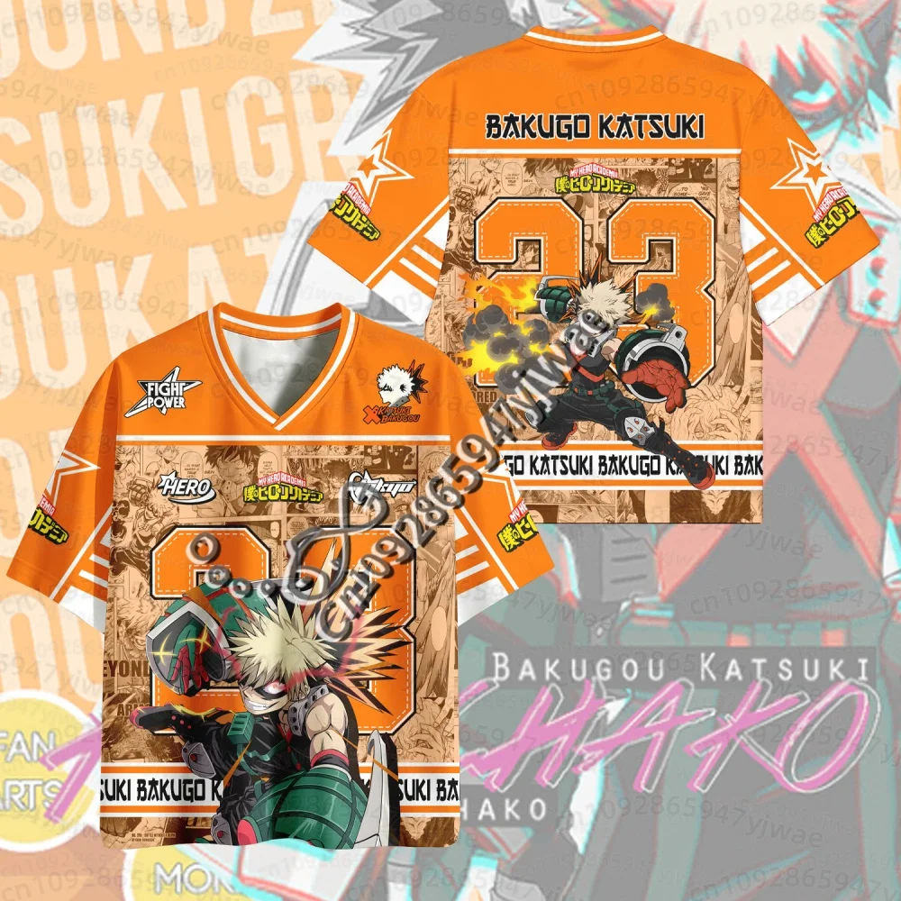 26 Men T-Shirt Izuku Katsuki 3d Printed Football Jersey My Hero Academia Anime Short Sleeve T-Shirt MEN WOMEN  NAME TAG T-Shirt