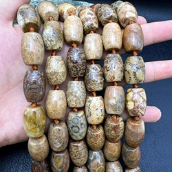 16x21MM Large Natural Brown Coral Jaspers Chrysanthemum Stone Barrel Nugget Beads For DIY Jewelry Making