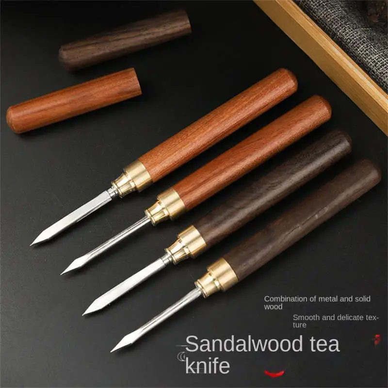 Tea Knife Stainless Steel Small Ebony Ceremony Accessories Puer Dedicated Tea Needle Chinese Kung Fu Teasets Tool Teaware