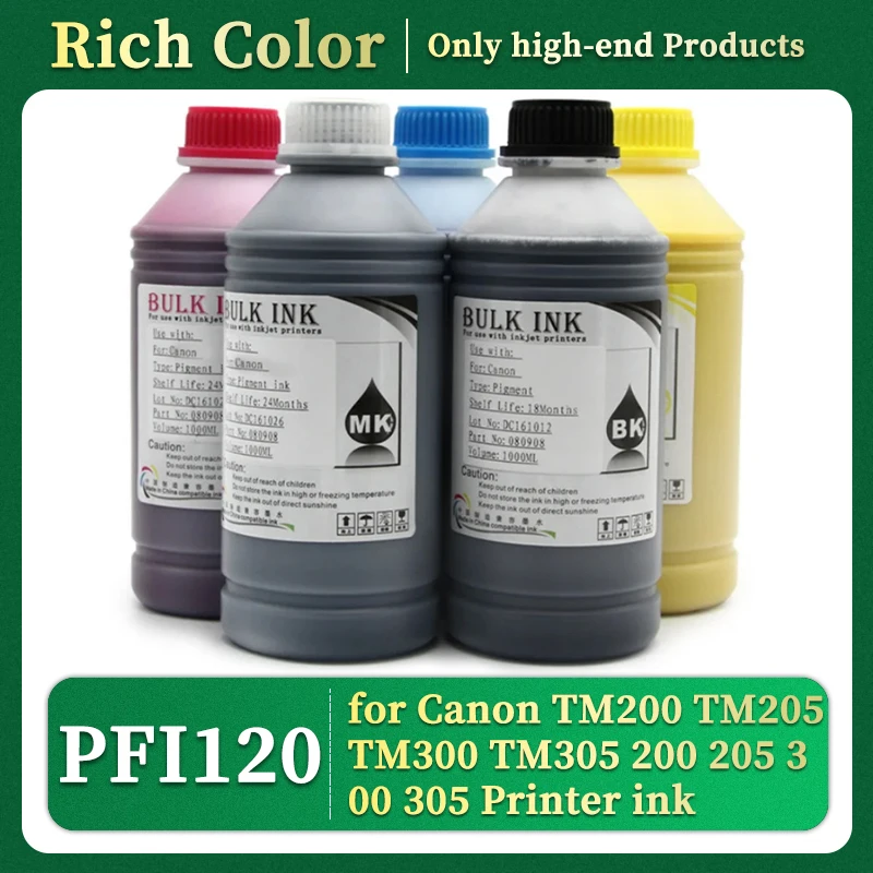 500ML / bottle PFI120 PFI 120 pigment ink for Canon TM200 TM205 TM300 TM305 200 205 300 305 Printer ink