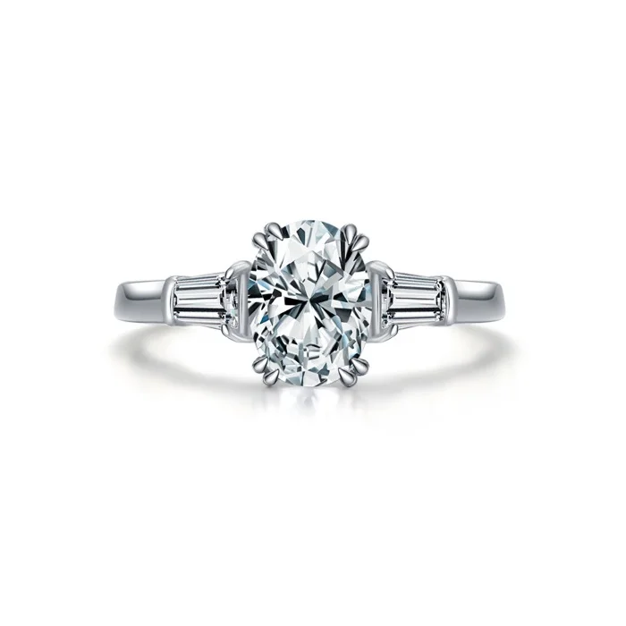

European American Luxury Diamond Ring Women 925 Sterling Silver Proposal Engagement Jewelry Wholesale