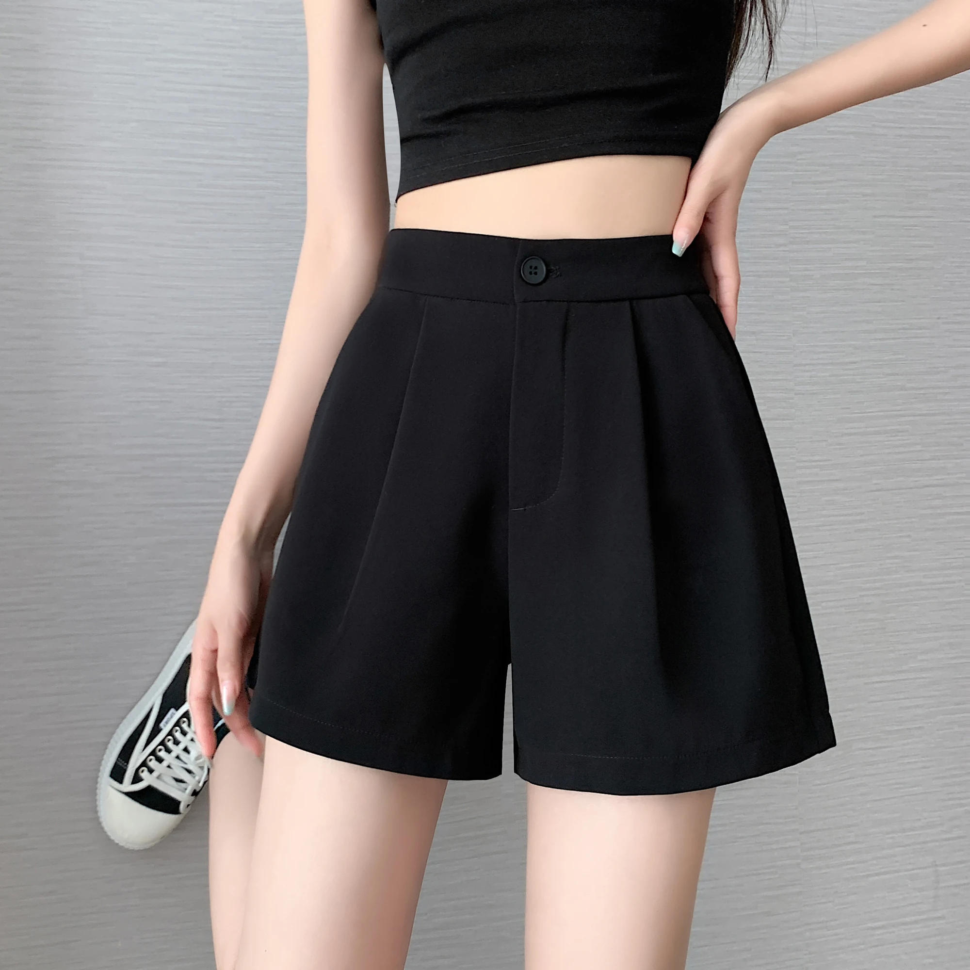 

2024 New Summer and Korean Style Versatile Plaid Flower Bud High Waist Shorts Short Skirt Red Girl Style Skirt Pants
