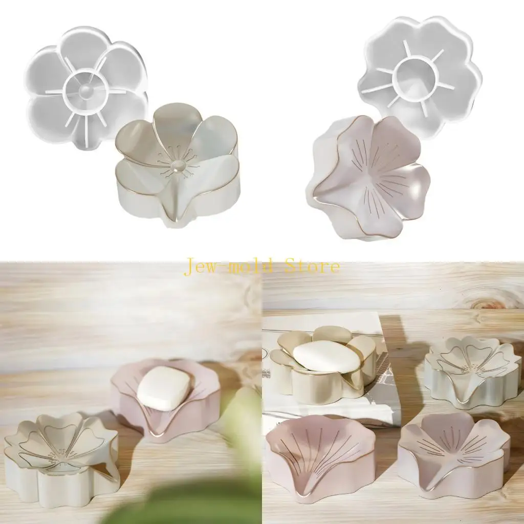 

C71B Soap Storage Box Molds Silicone Texture for Crafting Distinctive Soap Holder