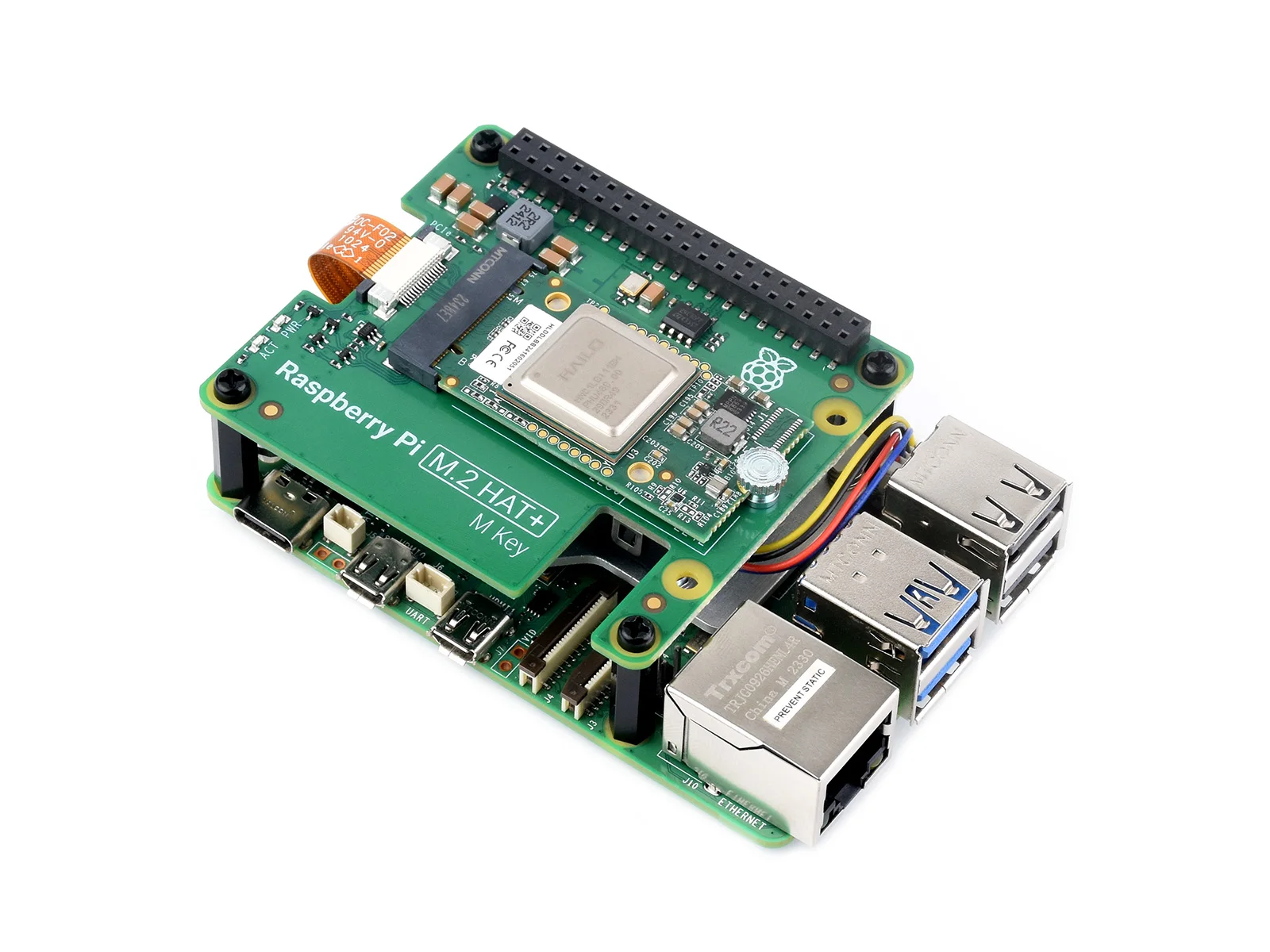 Imagem -05 - Raspberry pi ai Kit Módulo de Aceleração Hailo ai com Raspberry pi M.2 Hat Mais 13tops Poder de Computação para Linux Windows