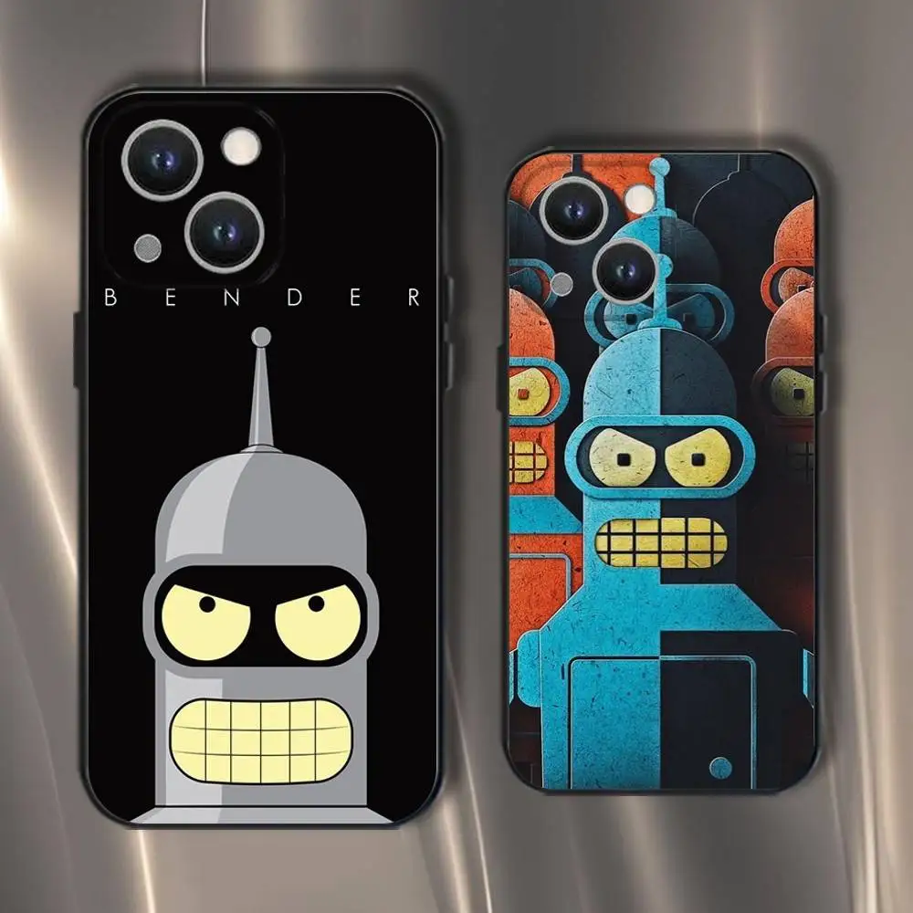 

Cartoon F-Futuramas Phone Case For iPhone 16,15,14,13,12,11,Pro,XS,Max,XR,Plus,E,SE4,Mini Black Soft Cover