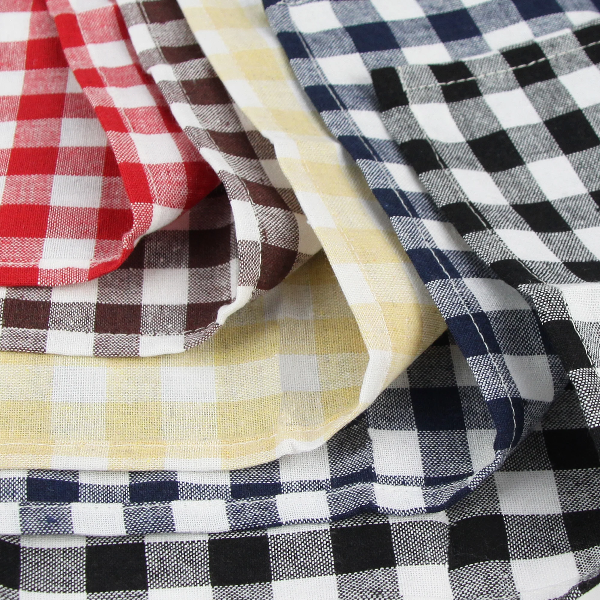 Set of 12 PCS 40x40cm Cotton Blended Plaid Checked Cloth Napkins Placemats Dining Table Tea Towels For Home & Events Use