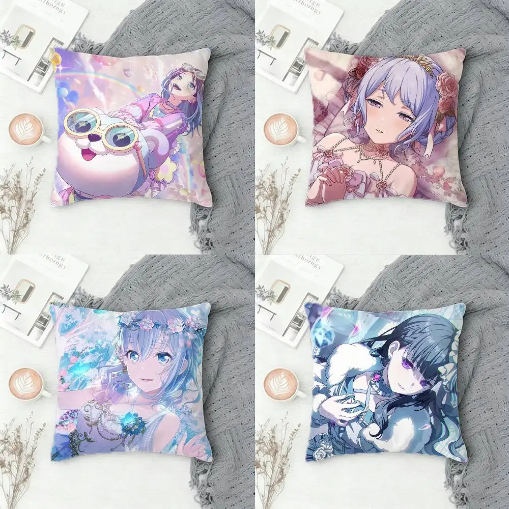 

BanG Dream Double-sided Printed Square Pillow Cover Decorative Cushion Cover for Sofa Bedroom Bedside