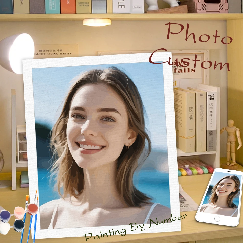 

Custom Paint By Numbers From Photo on Canvas Personalise Digital Oil Painting with Your Own Picture for Home Wall Decor Gift