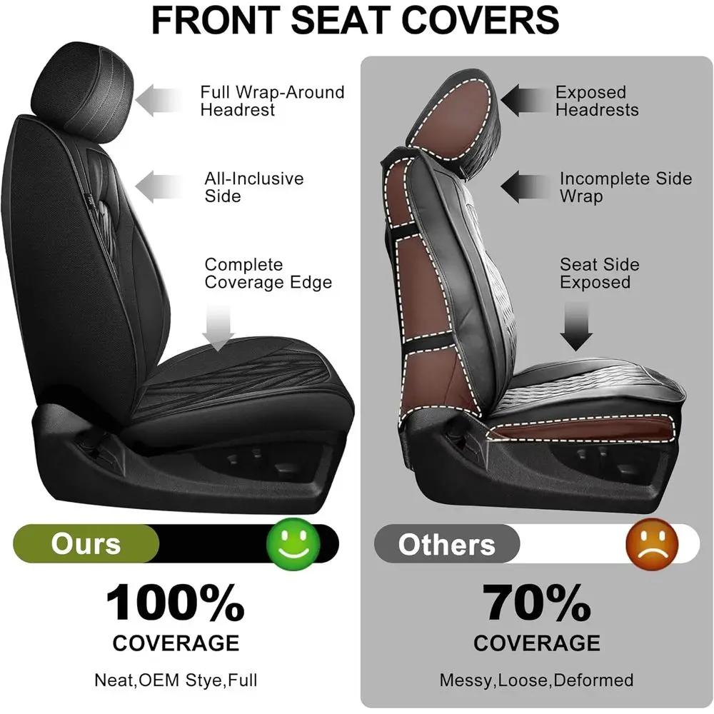 Fundas de asiento de cuero transpirable personalizadas para camiones Tundra 2014-2021, color negro