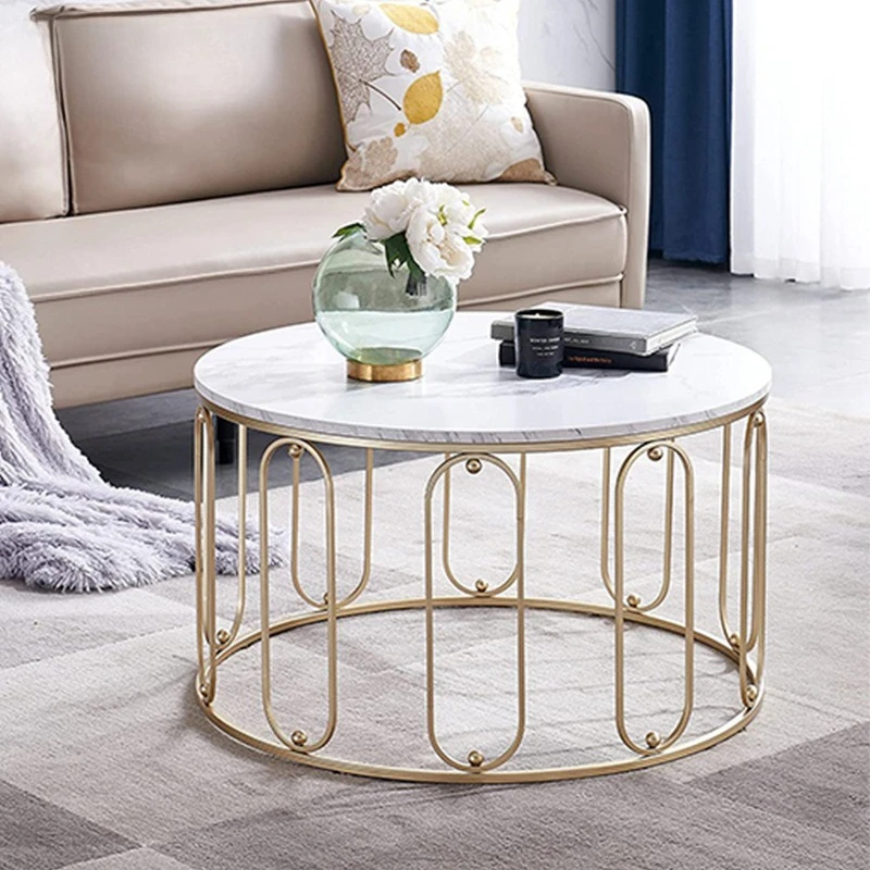 Wrought iron coffee table small round table sofa side balcony