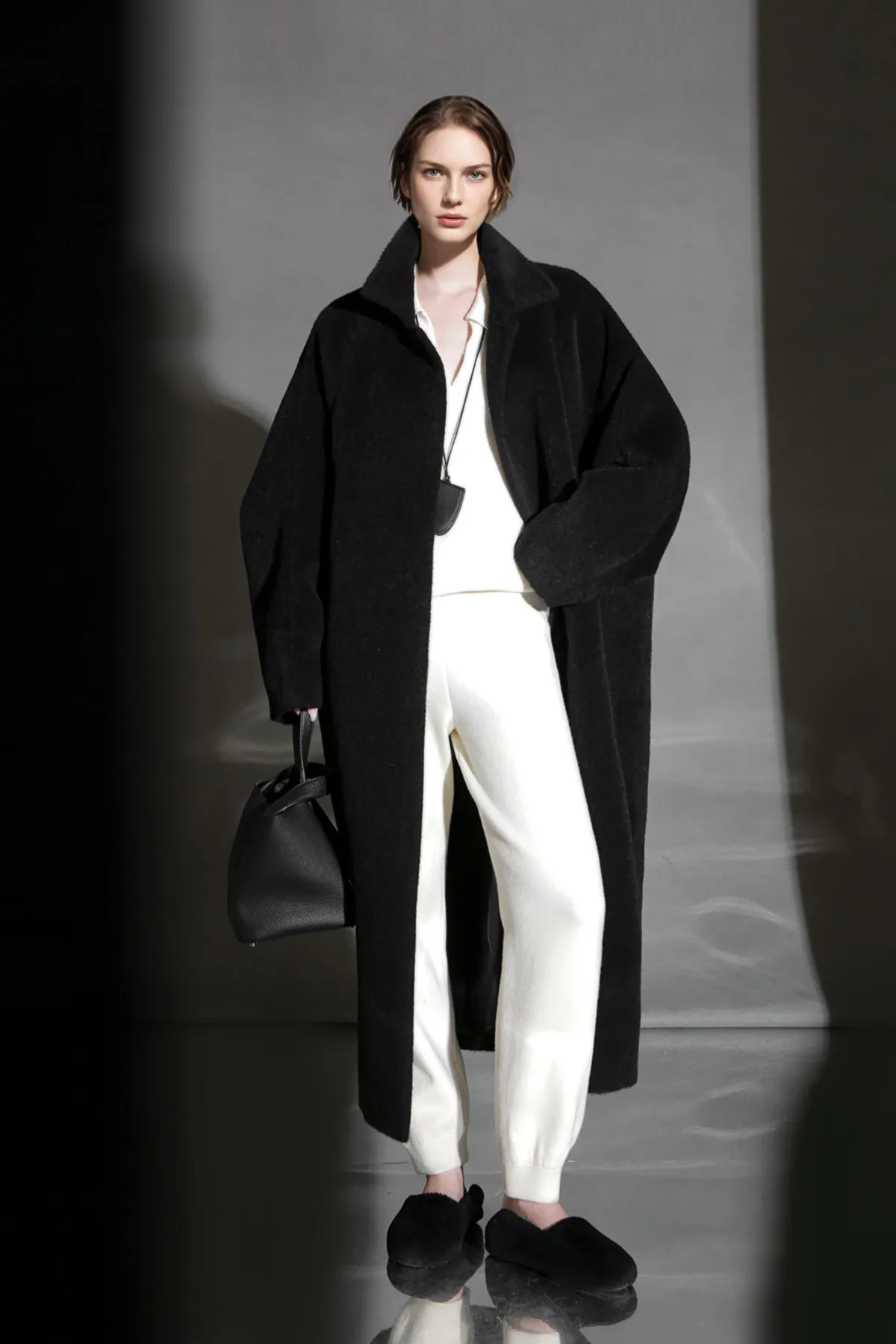 Allingentle Woolen Long Blazer Elegant Big Long Jacket Warm Coat for Casual Daily Outfits Customize