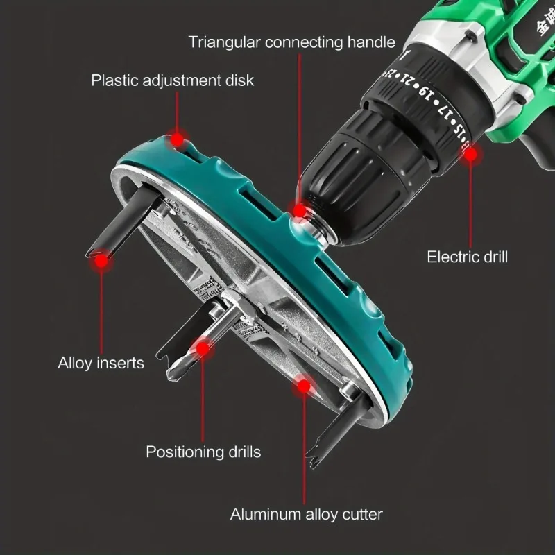 Verstelbare multifunctionele houtbewerking gatenzaag Veelzijdige boor voor hout gipsplaten Kunststof aluminium duurzaam blad