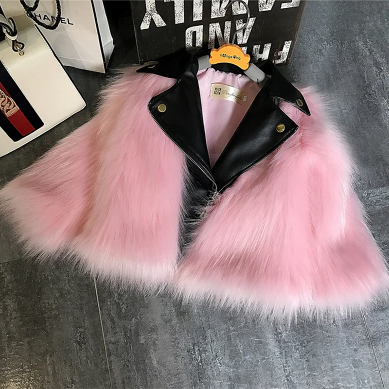 Girls Fur Coat Jacket Cotton Outwear Overcoat 2023 Cute Warm Thicken Plus Velvet Winter Autumn Teenager Fuzzy Children\'s Clothin