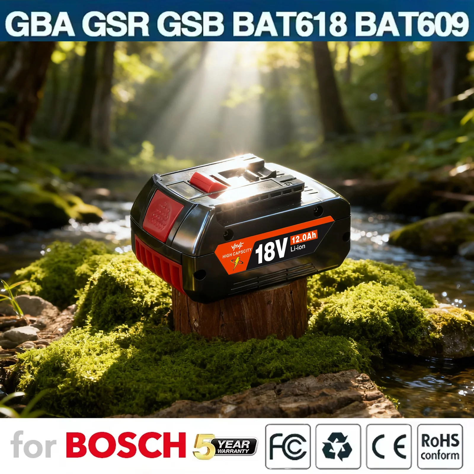 

100% original-for Bosch 18V battery,12000mAh backup batteries, Draadloze professional system, BAT609 BAT618 GBA18V tools