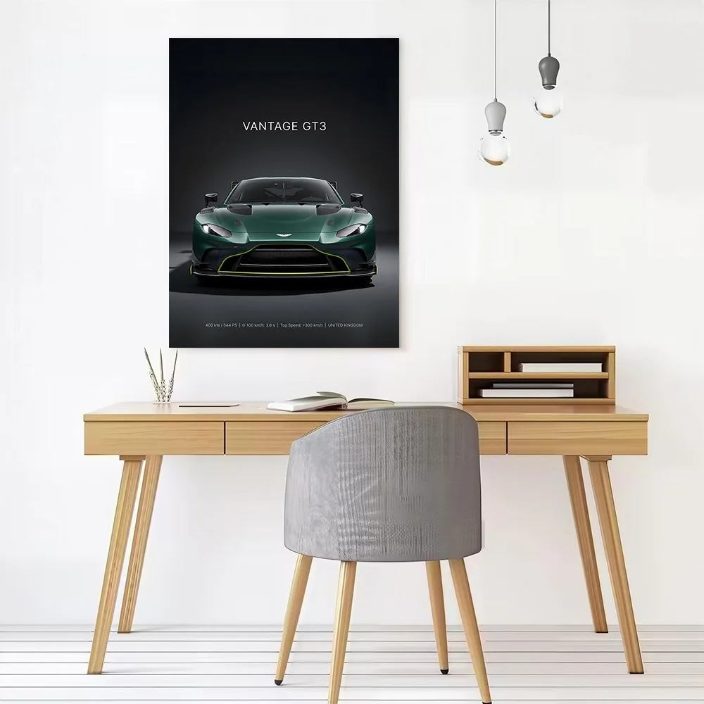Supercar Martin Vantage GT3 Printed Canvas Wall Art Customizable Paintings Poster Perfect Gift for Modern Home Decoration Room
