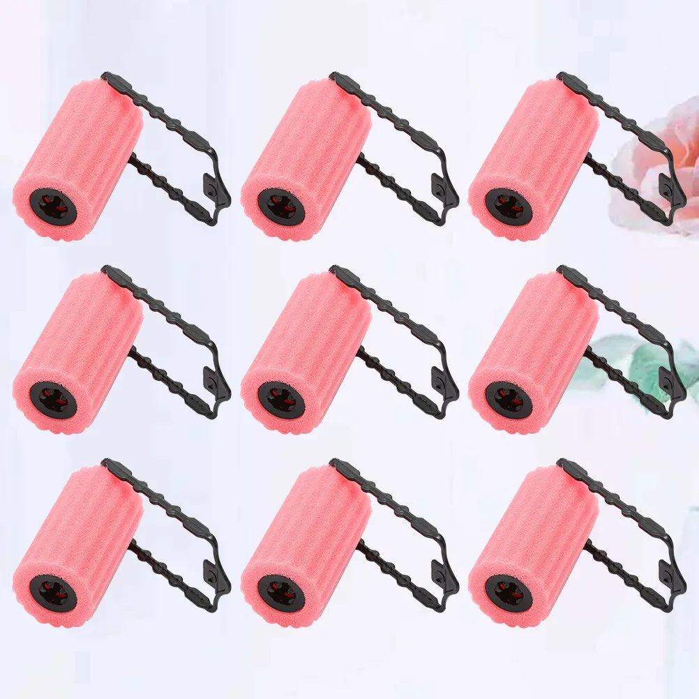 

12Pcs Sponge Roller Curler for Natural Curls Overnight Hair Styling Tool Women Girls Soft Non-Damaging Hair Curling Aid Pink