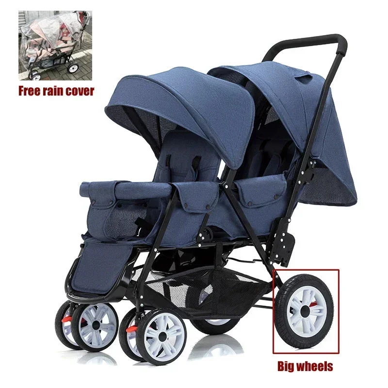 EU STOCK Twin strollers kids two seats strollers foldable carriage wholesale baby stroller Front and rear seats