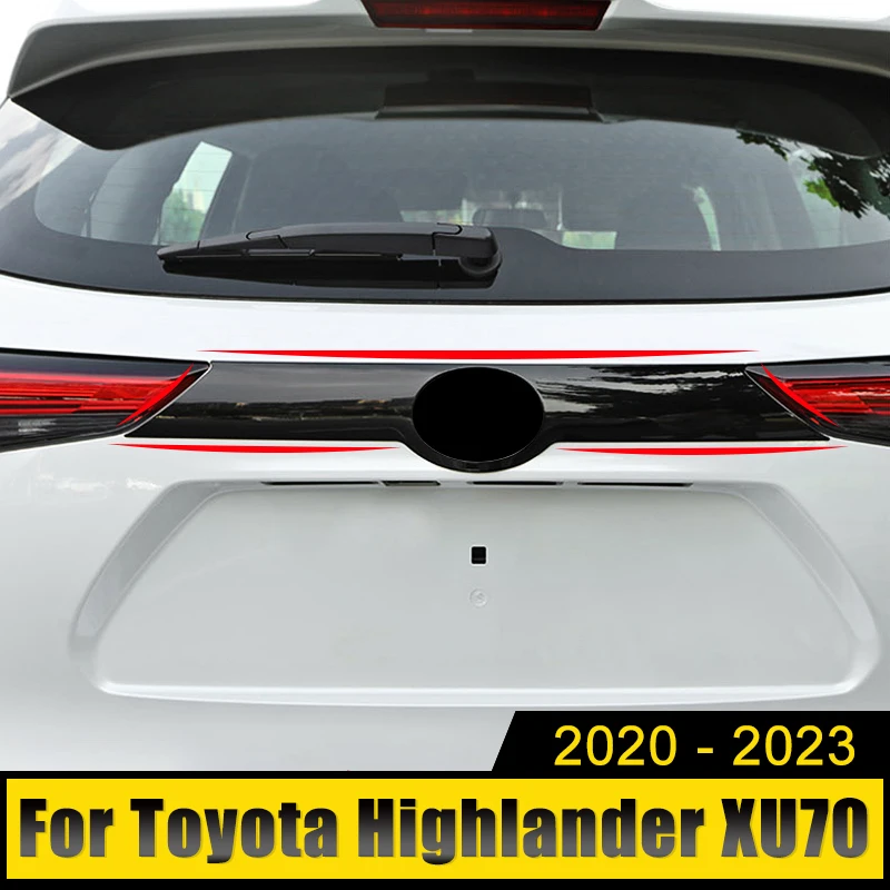 

Car Accessories For Toyota Highlander XU70 Kluger 2020-2022 2023 ABS Rear Tail Gate Protector Frame Molding Logo Lid Cover Trim