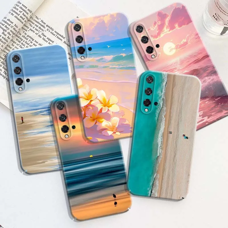 Coque de téléphone rigide pour Honor Play Magic 8 7 6 X9d X9c X9 X8b X8A X8 500 200 X50 X60 Lite GT Pro, motif vagues et plage