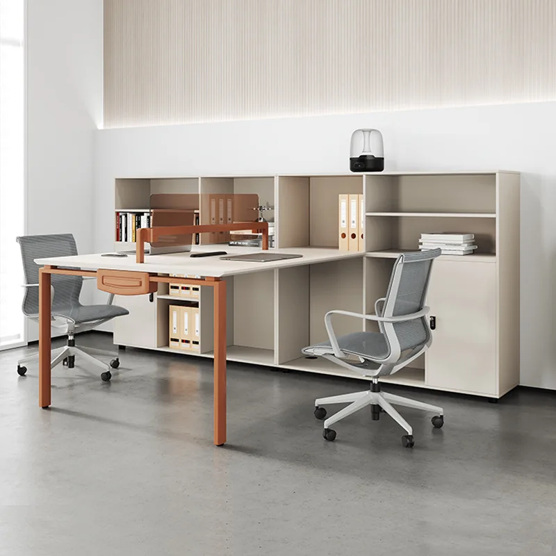 Office Table And Chair Combination Screen Booth Four People Modern Simple Office Furniture 2/4/6 Staff Table