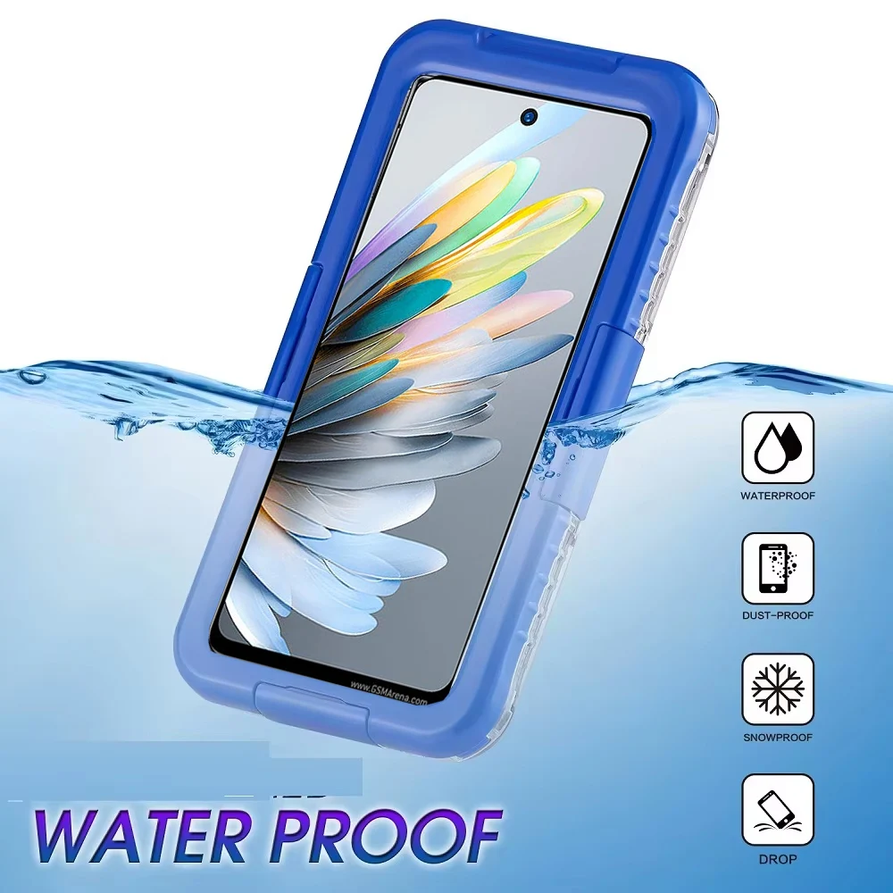 

UnIversal Waterproof Phone Case for ZTE Blade A75 4G Blade V60 Design Swimming Pouch Transparent Shockproof Cover Protect Bumper