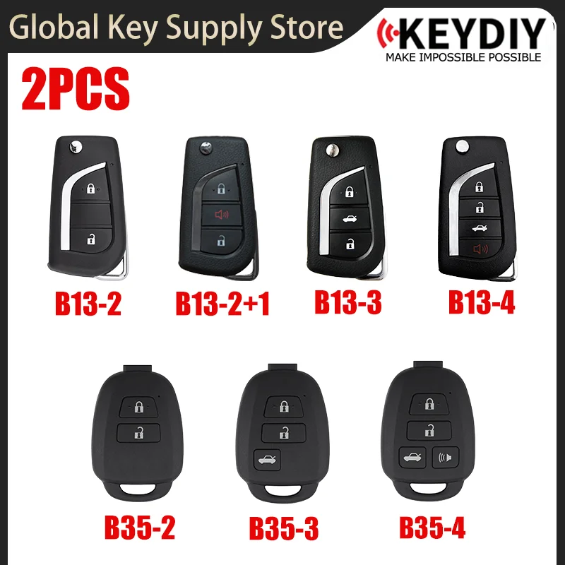 2PCS KEYDIY KD B Series Universal Remote Key B13-2 B13-2+1 B13-3 B13-4 B35-2 B35-3 B35-4