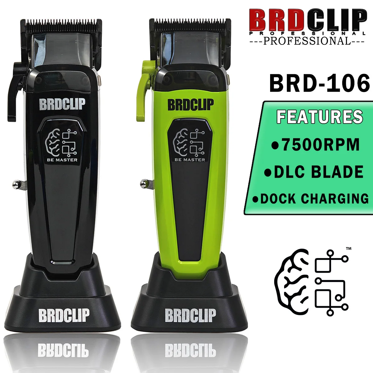 BRDCLIP BRD106 Professional Oil Head Electric Cordless Hair Clipper 7500RPM Hair Salon Trimmer DLC Blade Men's Barber Machine