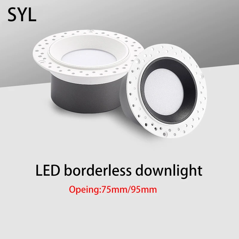 ไฟดาวน์ไลท์ LED แบบไร้ขอบ, โคมไฟติดเพดานดาวน์ไลท์แบบบางเฉียบหรี่แสงได้ Tuya ZigBee สำหรับห้องนั่งเล่นห้องครัว