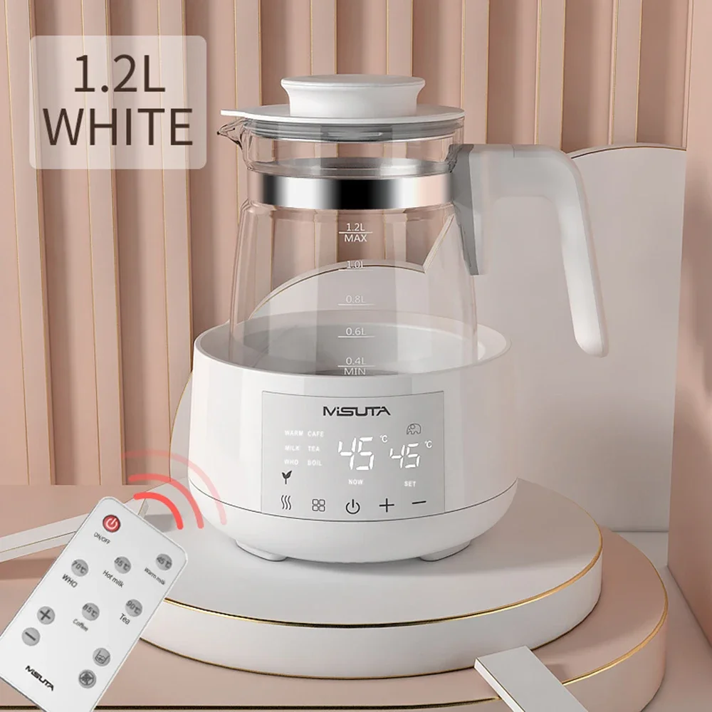 

220V 800W 1.2L Electric Thermostatic Heating Water Kettle,Multi-function Baby Warm Milk Pot,With Remote Control,24 Hours Warmer