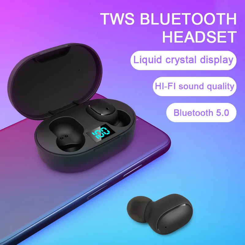 2023NEW E6S TWS Bluetooth Earphone 5.0 Wireless Headset Waterproof Deep Bass Earbuds Sport Earphones True Wireless Stereo