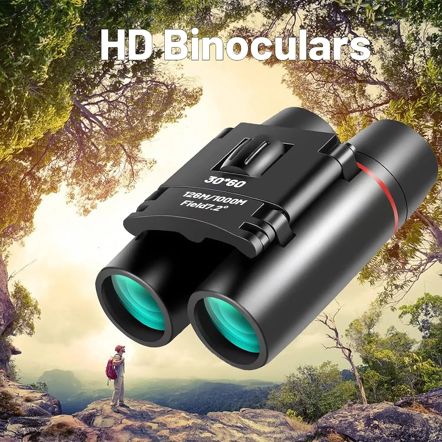 Telescope Binoculars 30x60 MINI HD IPX4 Waterproof FMC Coating Portable Collapsible For Concert Hunting Sports Competitions