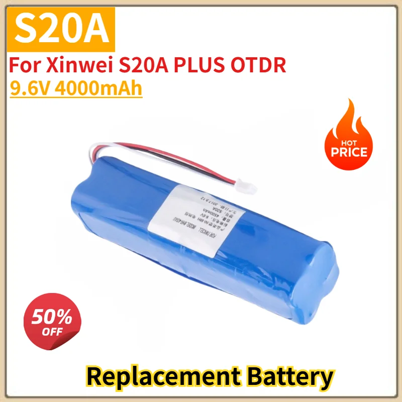 9.6V 4000mAh S20A High Quality Battery For Xinwei S20A PLUS OTDR, S20A Horizontal Version Replacement Battery