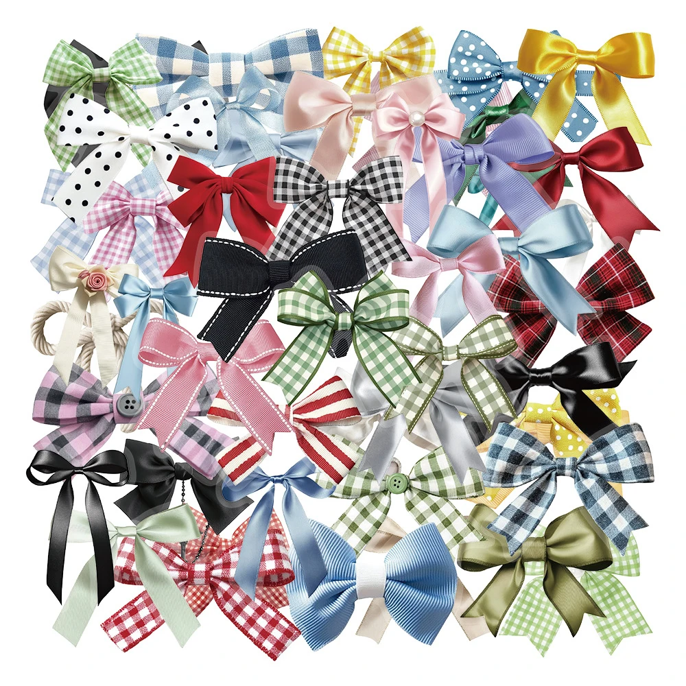 10/30/50pcs Kawaii Colorful Bow Stickers Lovely Cartoon Transparent PET Decals Toys DIY Notebook Phone Stationery