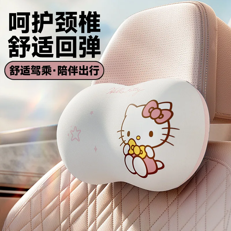 Sanriou appui-tête de voiture Protection du cou oreiller taille oreiller mignon dessin animé Kuromi ma mélodie voiture décoration accessoires Festival cadeau