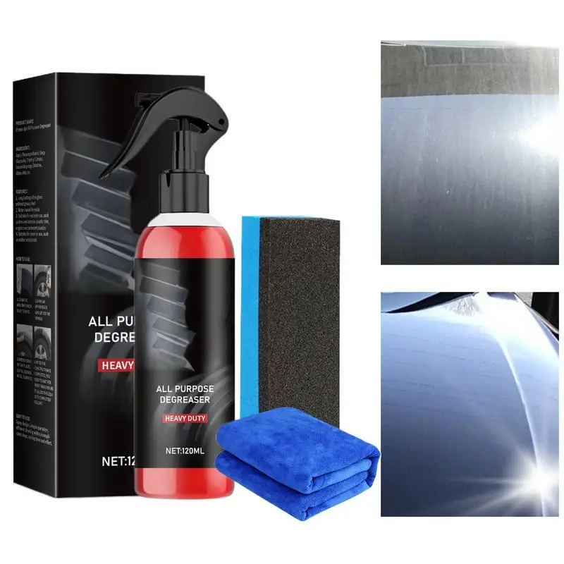 Car Degreaser Spray 120ml Car Stain Remover Automotive Exterior Cleaning Agent For Trucks Car Stain Remover Spray Car Coating