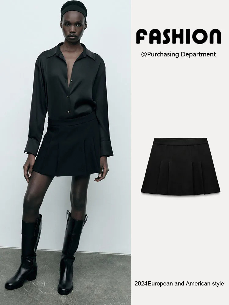 

New Summer Women's Casual Skirt Pants with Pleating Decoration Slimming Simple Versatile Commute Sle Other Material 00%