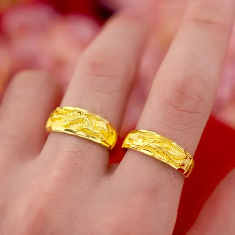 Pure 9999 24k real gold  ring solid model full star gold ring to attract wealth and prosperity solid gold ring