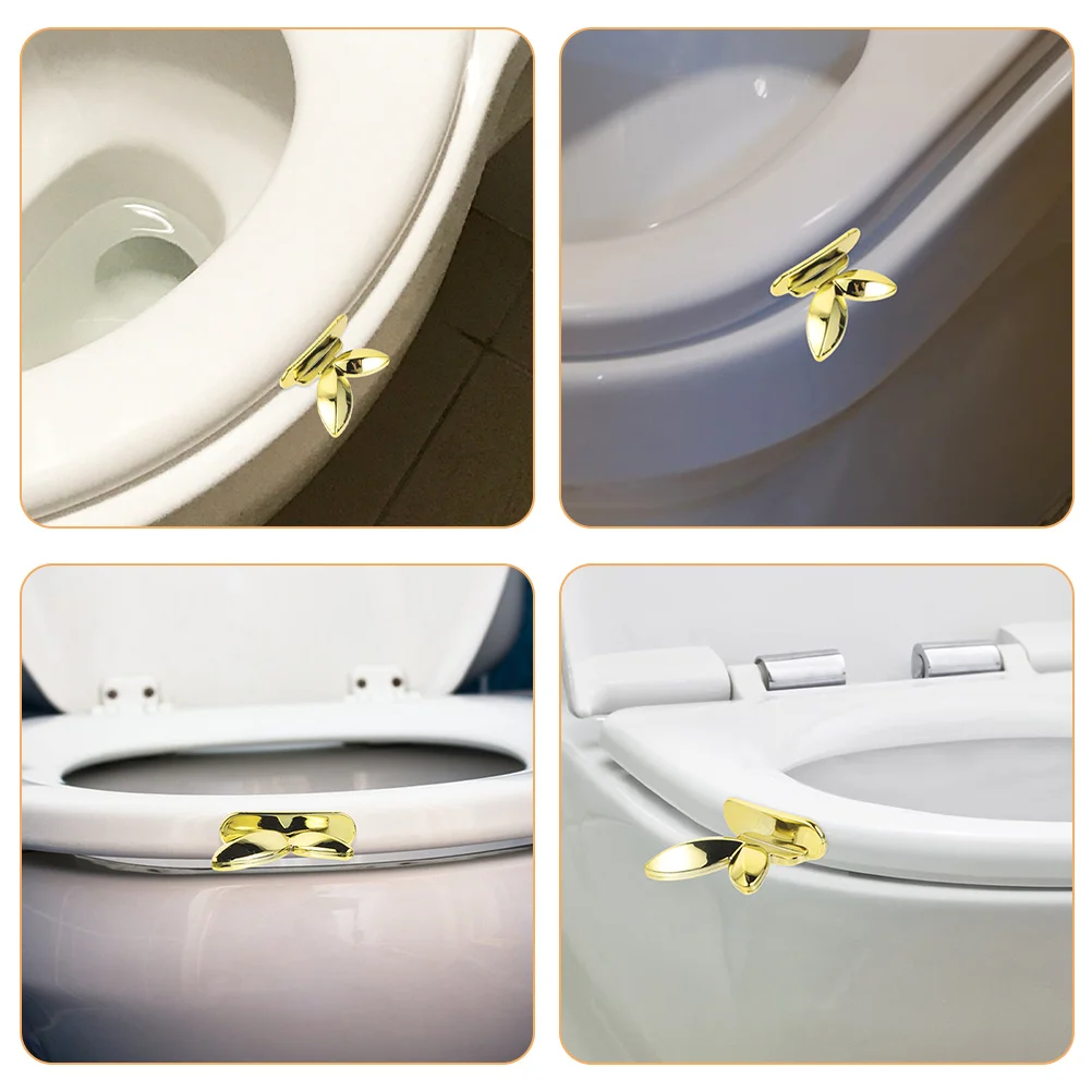 

4pcs Butterfly Toilet Seat Lifter Acrylic Touch-Free Bathroom Supplies Wall Hanger For Home Lavatory Cover Lift Tool