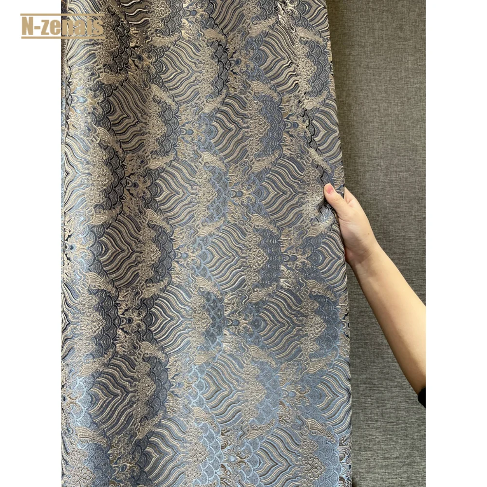 European Jacquard Sea Precision High-quality Custom Blackout Curtains for Living Dining Room Bedroom Luxury Grace Window