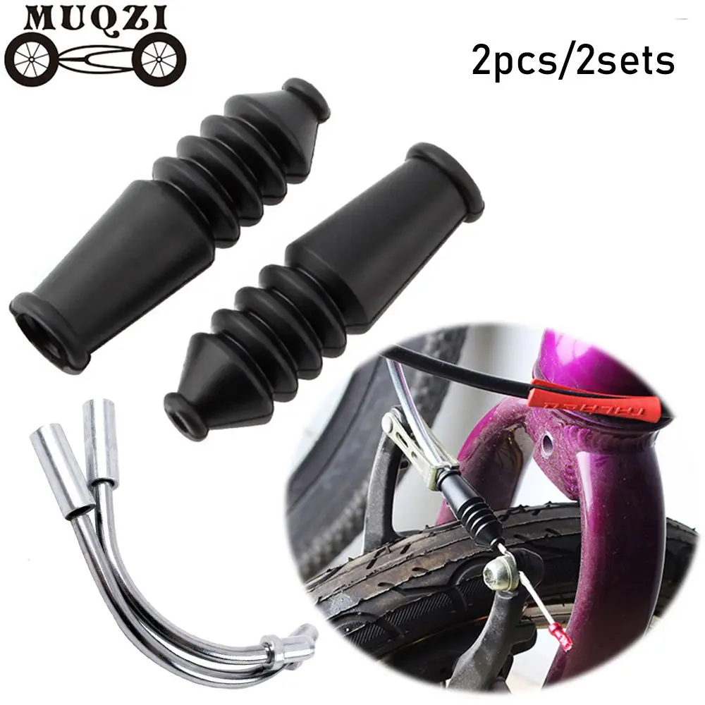 2pcs/2sets High Quality Noodle and Boot Bicycle Parts Bend Tube V Brake Noodles Cable Guide Pipe Sleeves Protector