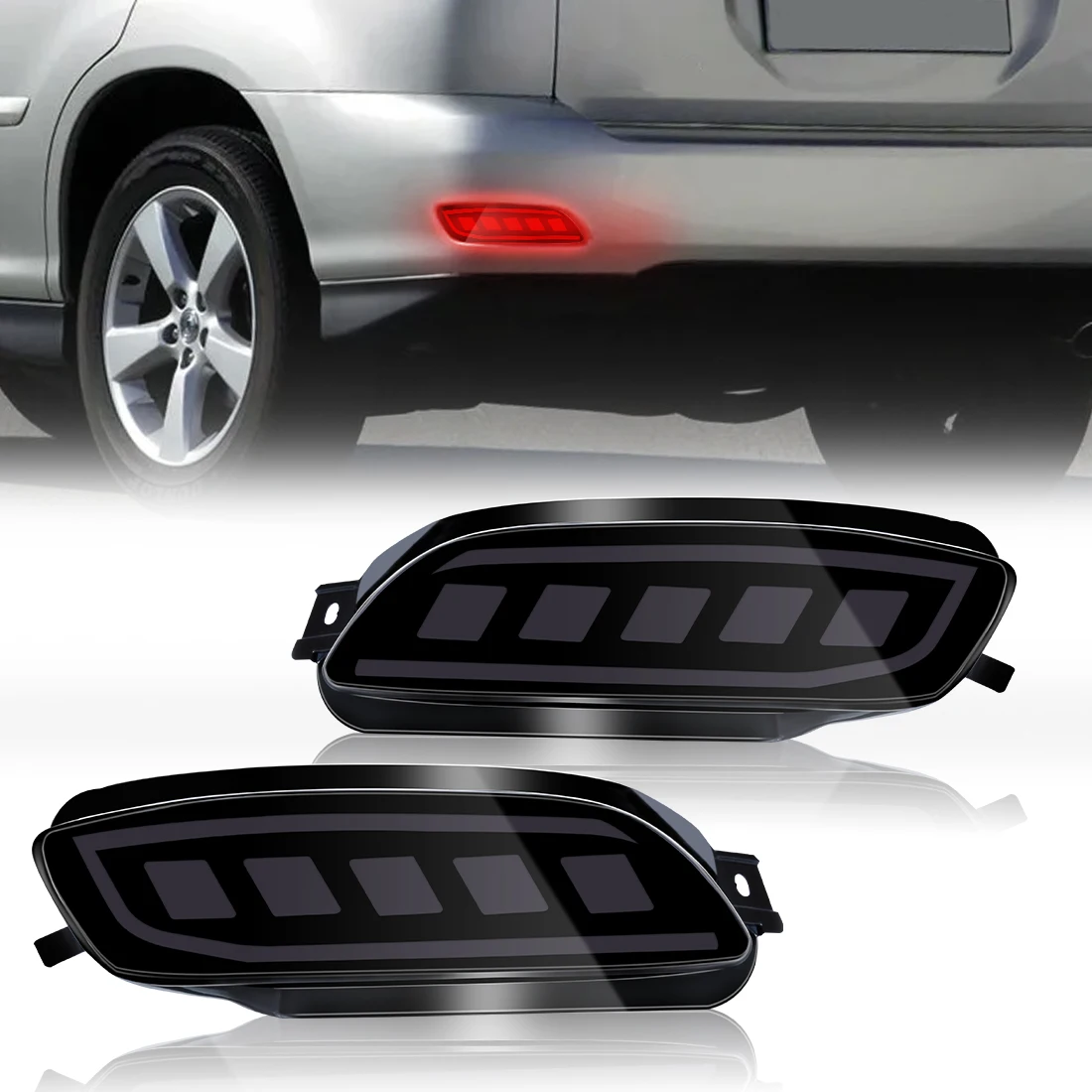 

Для Lexus RX 2003-2008 фонарь заднего бампера дневные ходовые огни запуска анимации стоп-сигнал указатель поворота динамический плав