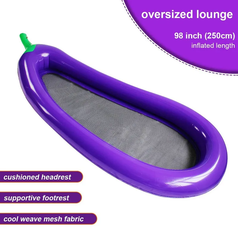 Swimming Inflatable Eggplant Float Large Float Inflatable Pool Toys Piscine Gonflable Water Floaties For Games Accessories
