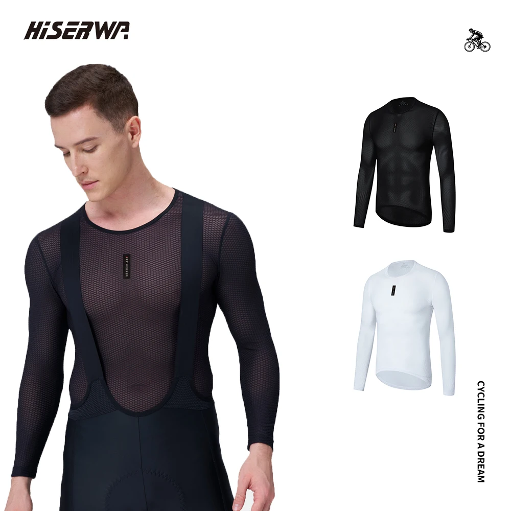 HISERWA Men's Cycling Base Layer Long Sleeve Bike Sports Bike Shirt Underwear Racing Bicycle Jersey Shirt Undershirt Ciclismo