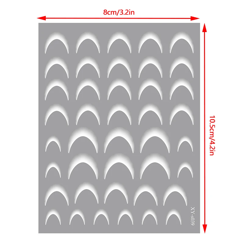 Autocollants 3D pour les ongles à la française, 1 feuille, ligne dégradée, rayures, curseurs, accessoires de manucure, design en forme de lune