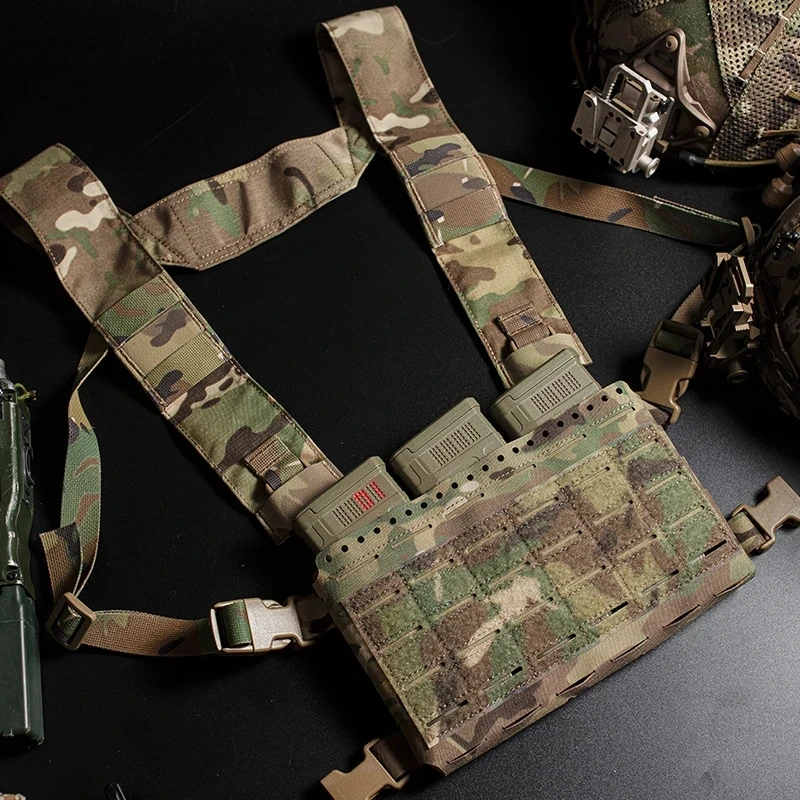 Imagem -02 - Tactical Micro Luta Chassis Mk5 Peito Rig Mkv Laser Cut Molle Triplo 5.56 Revista Placard Bolsa para Placa Transportadora Caça Vest