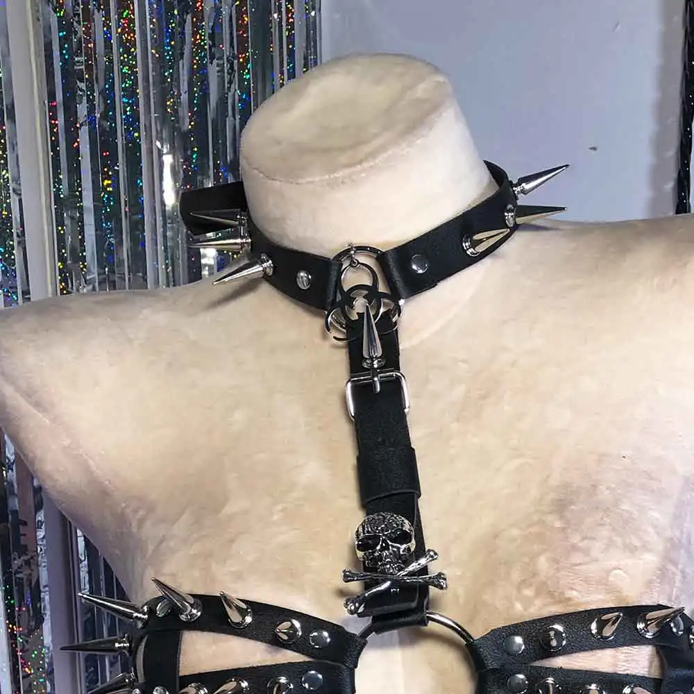 Y2K TOPS Punk Rock Fatto a mano Goth Skull Eco Gothic Tank E-Girls Grunge Fai da te Harajuku anni '90 Cross Club Wear Kawaii Emo Teen