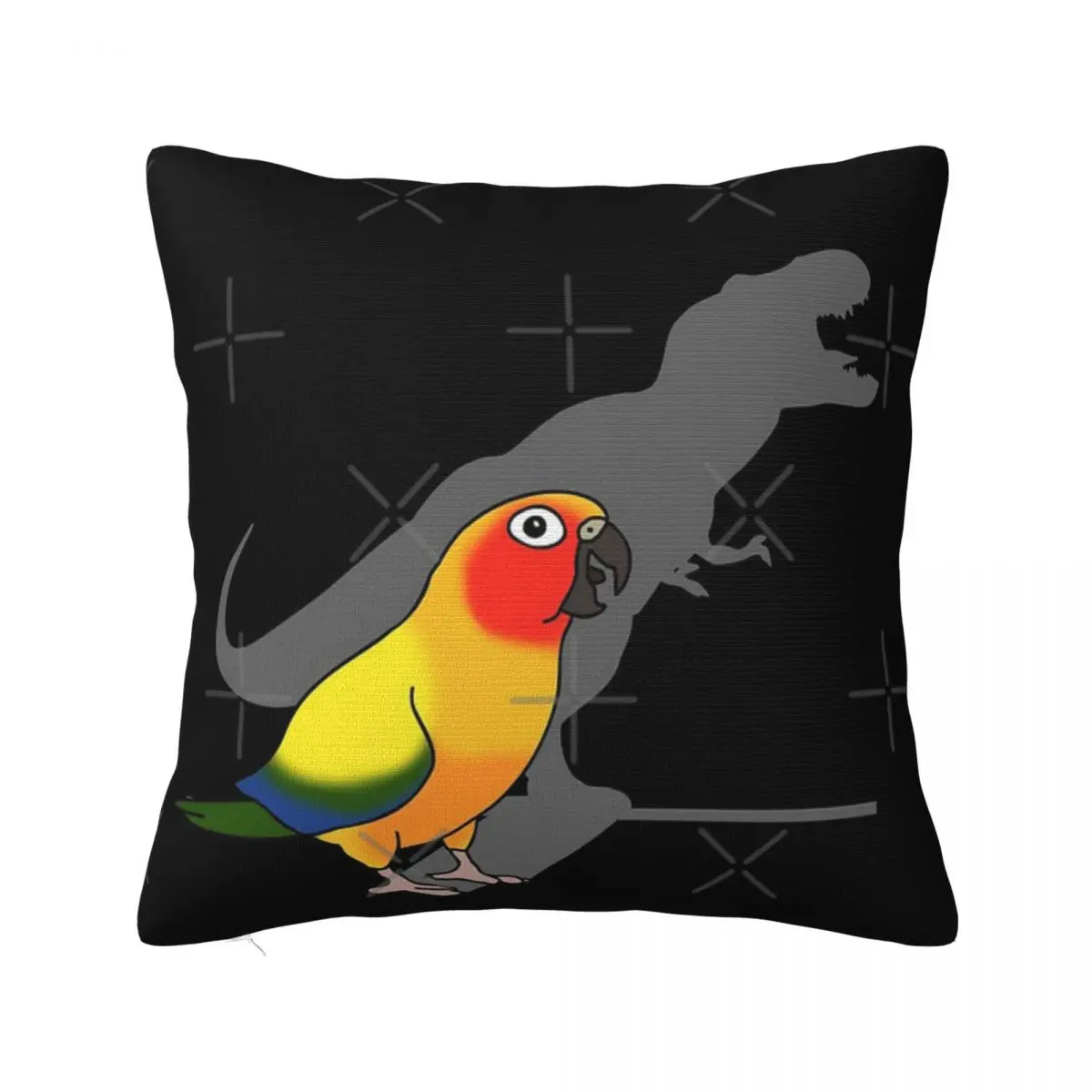 T-Rex Shadow - Sun Conure Pillowcase Cushion Bedroom Bedroom Pillowcase Polyester Cushion Covers Customizable