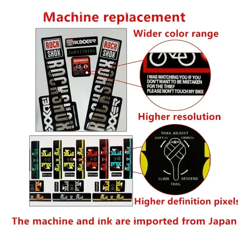 Picture 5: MTB Road Bike Front Fork Stickers for 2019 REVELATION ROCK ShOX Vinyl Antifade Mountain Cycling Bicycle Decals
