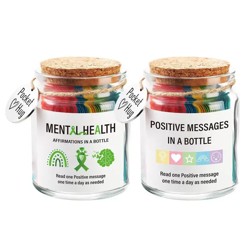 90 Mental Health Positive Messages Mini Emotional Support Card Inspirational Jar Gift for Friends and Family Cheering Up